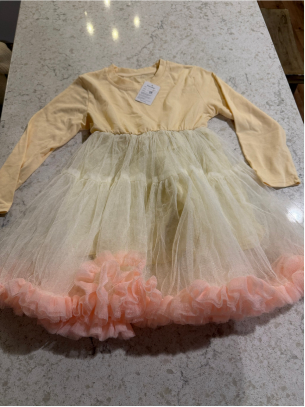 NEW Girls Long Sleeve Tulle Dress 7/8